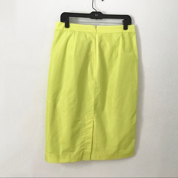 J. Crew 10 NWT Taffeta Rosette Pencil Skirt Lime - Picture 5 of 10